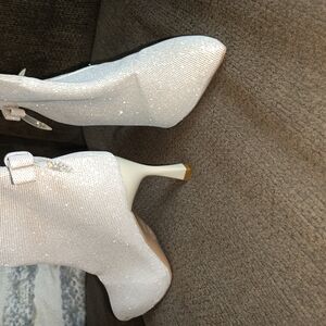 Elegant Sparkle White Ankle Boots. Brand New.